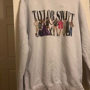 Taylor Swift White Crew Neck Sweater Casual Style